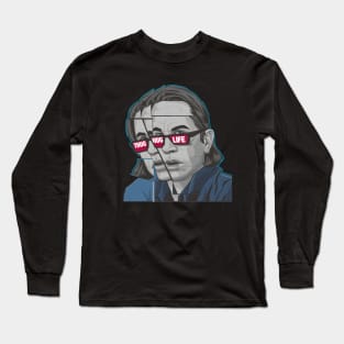 "Pixelated Thug Life Charlie Portrait" - Charlie Hip Hop Rapper Gangster Long Sleeve T-Shirt